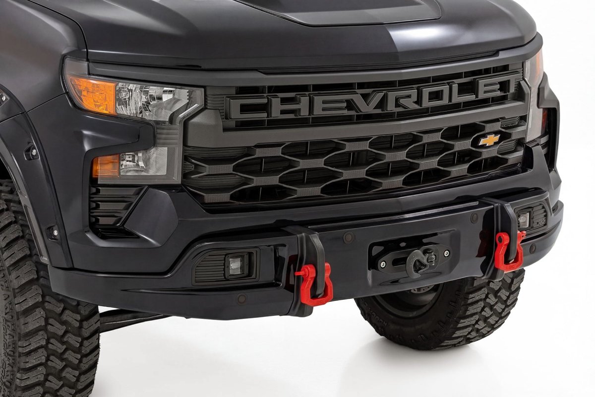 Chevy Silverado 1500 Bumper - Front - Rough Country - FXS - Mosaic Black - '23-'26
